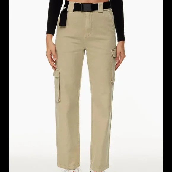 NWT TNA Aritzia Belted Cargo Pant Gd Humus Beige XS - Picture 2 of 13